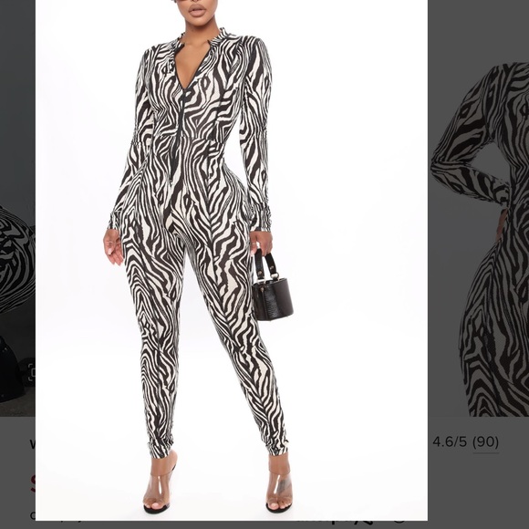 Pants & Jumpsuits Zebra Print Jumpsuit Poshmark